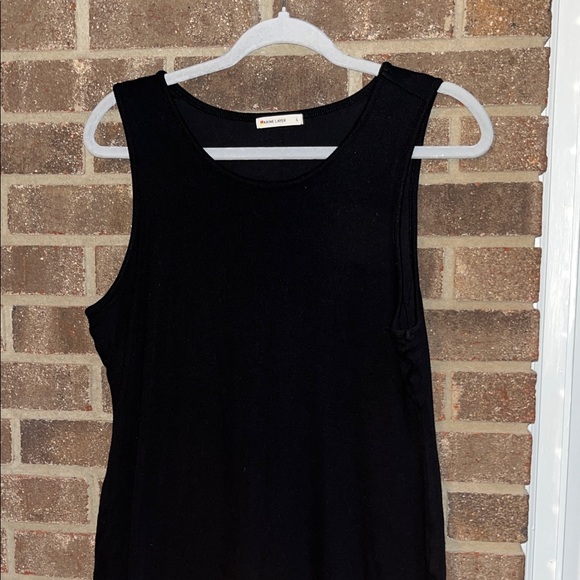 Marine Layer Ribbed Tank Black Midi Dress Size Large - Picture 3 of 10